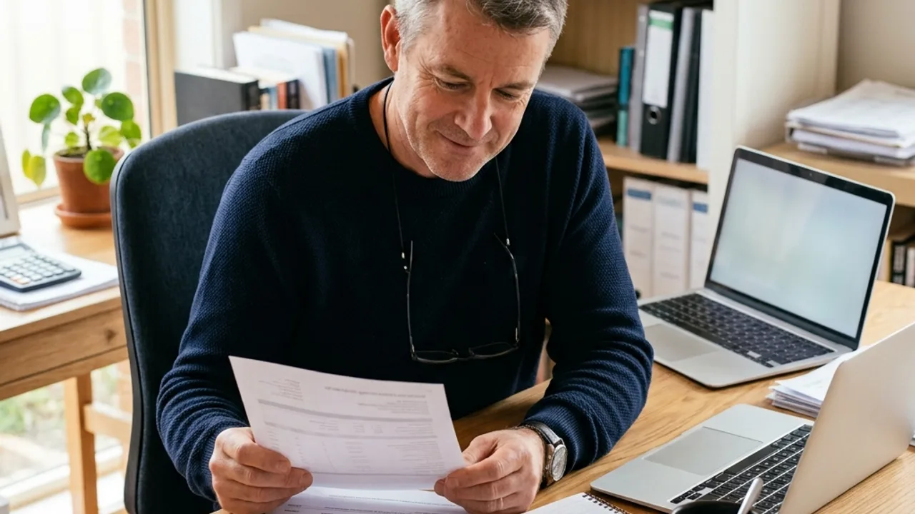 Landlord reviewing a monthly property statement